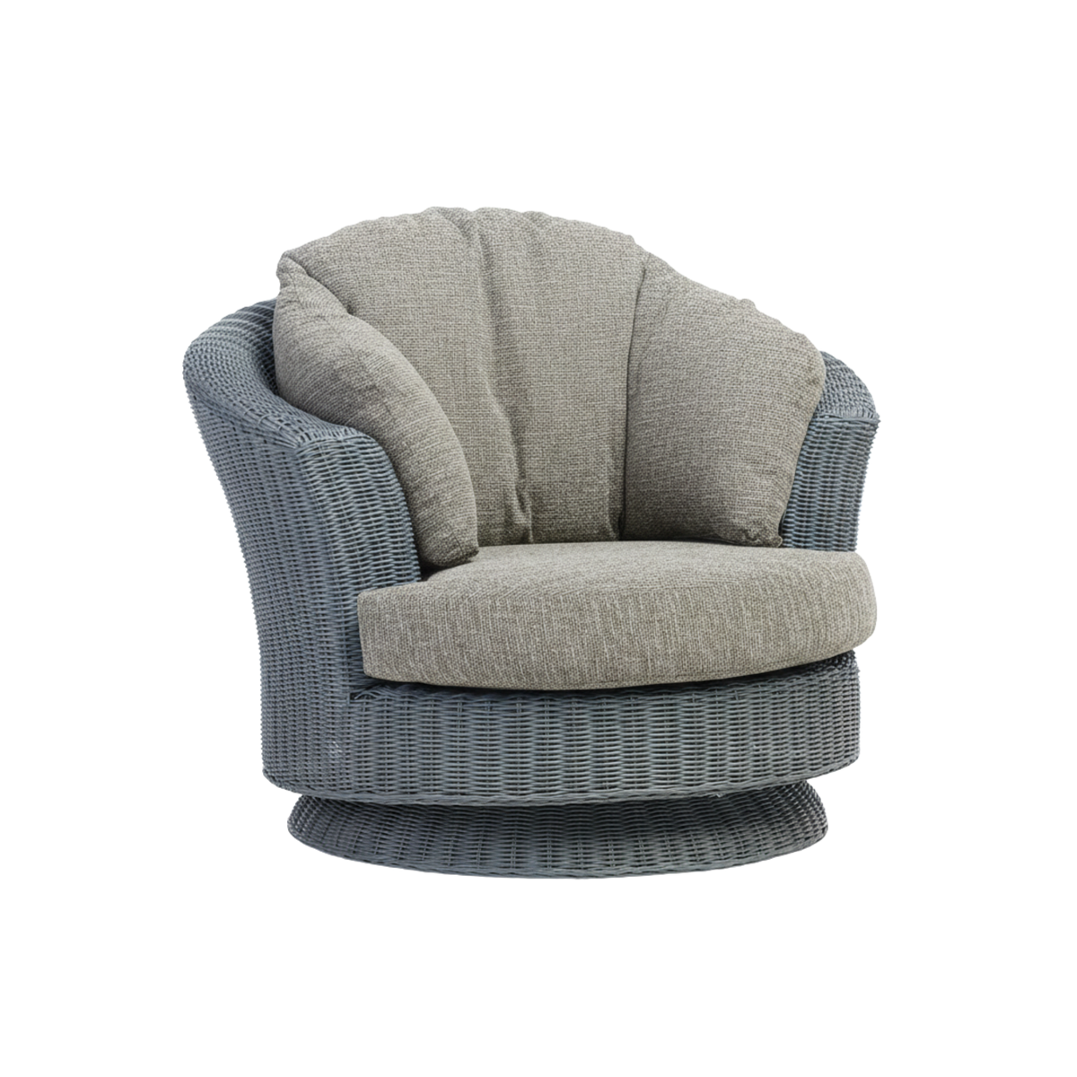 Lyon Grey Swivel Chair in Seashell