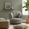 Lyon Grey Swivel Chair in Seashell