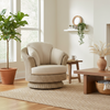 Lyon Naturalwash Swivel Chair in Belle Sand