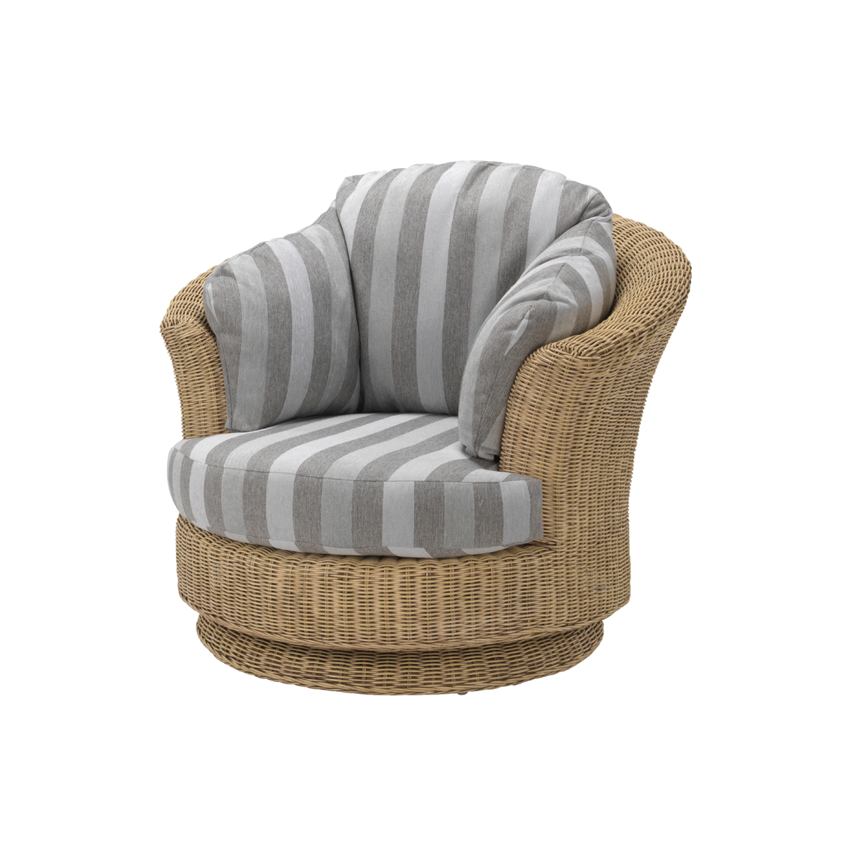 Lyon Natural Wash Swivel Chair in Athena Stripe