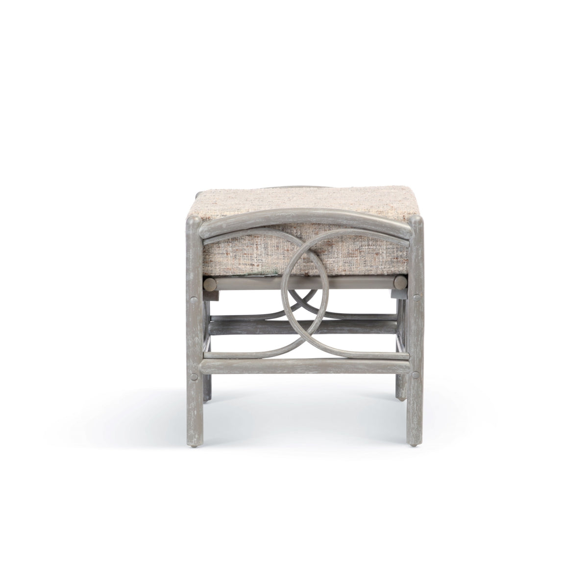 Madrid Grey Wash Cane Footstool