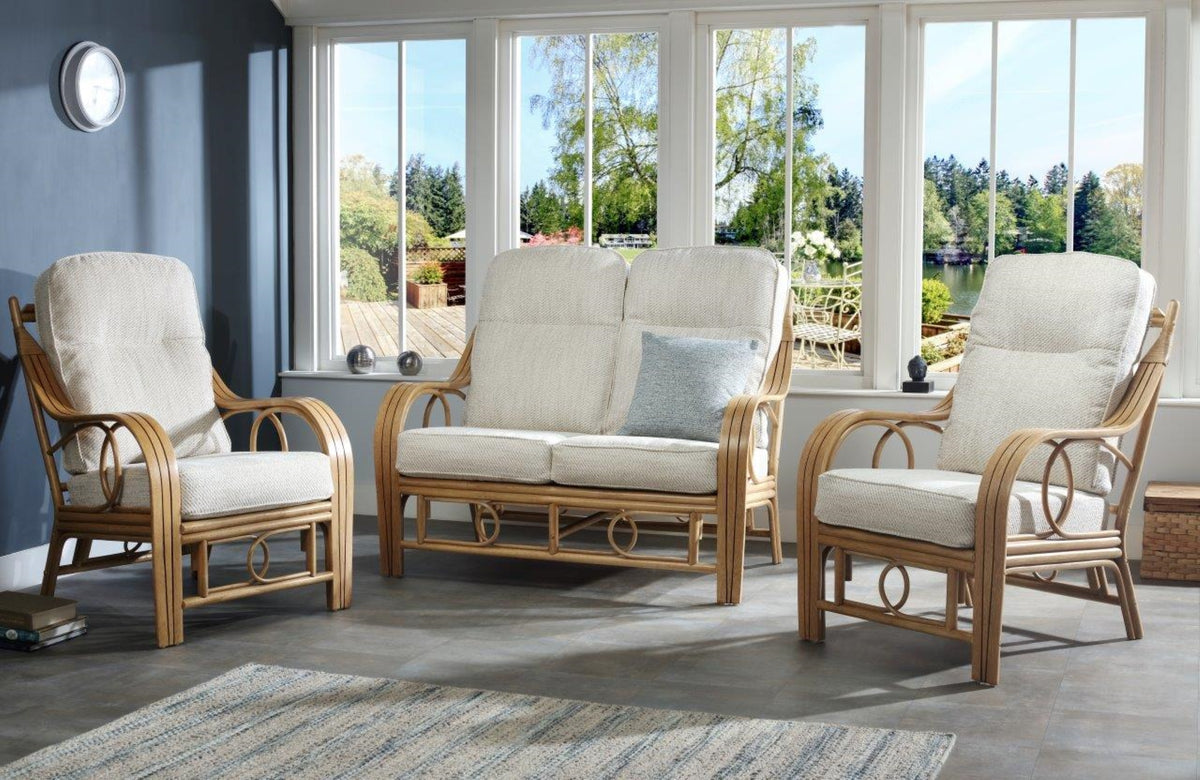 Madrid Light Oak 2-Seater Sofa & Armchairs Set