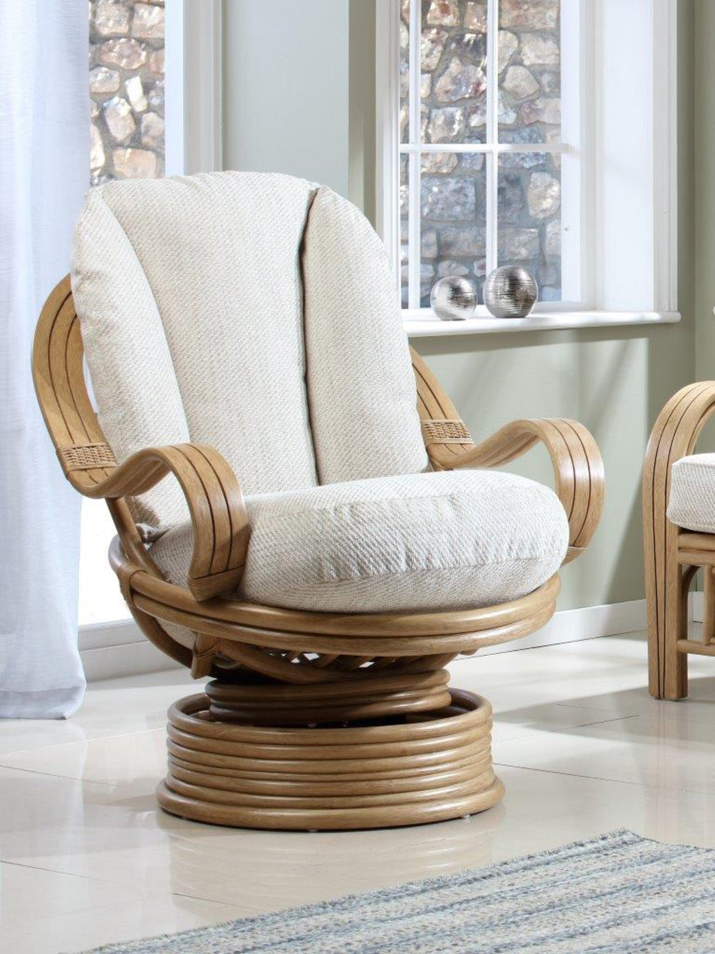 Desser Madrid Light Oak Swivel Rocker Chair | UK Made