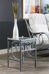 Madrid Grey Lamp Table - Handcrafted Cane & Glass