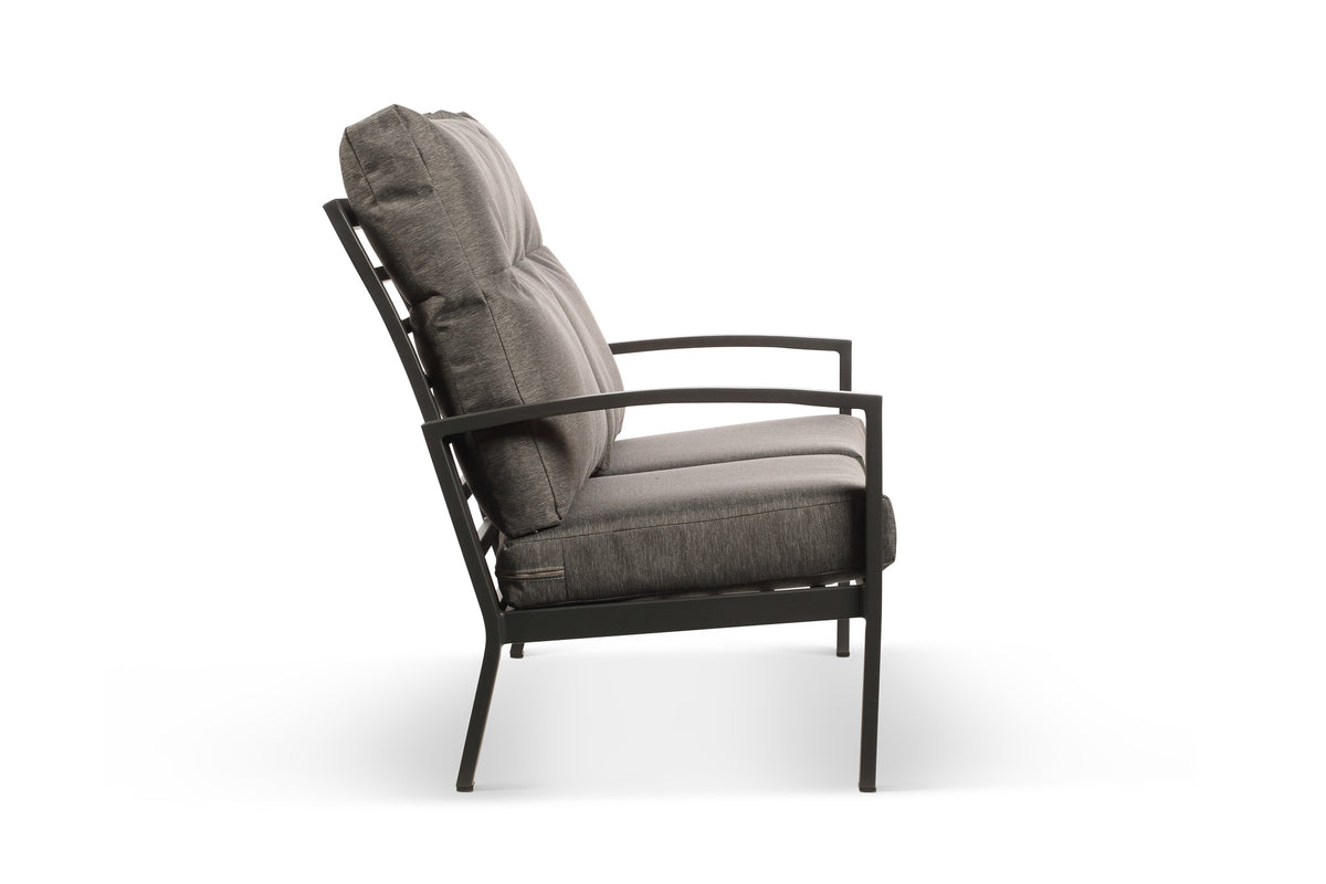 Bari Aluminum Outdoor 3-Seater Sofa with Grey Cushion