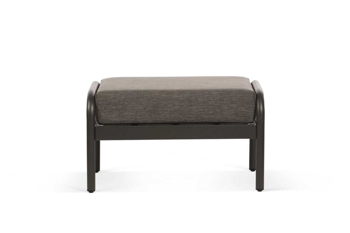 Bari Aluminium Outdoor Footstool with Grey Cushion