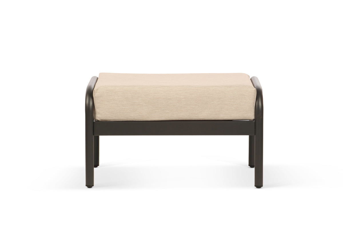 Bari Aluminium Outdoor Footstool with Beige Cushion