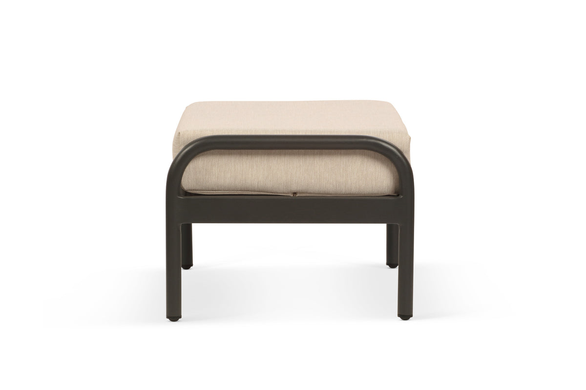 Bari Aluminium Outdoor Footstool with Beige Cushion