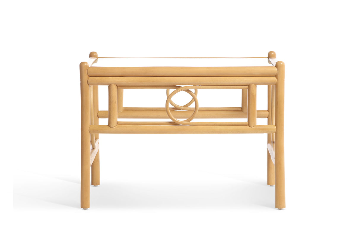 madrid light oak cane coffee table