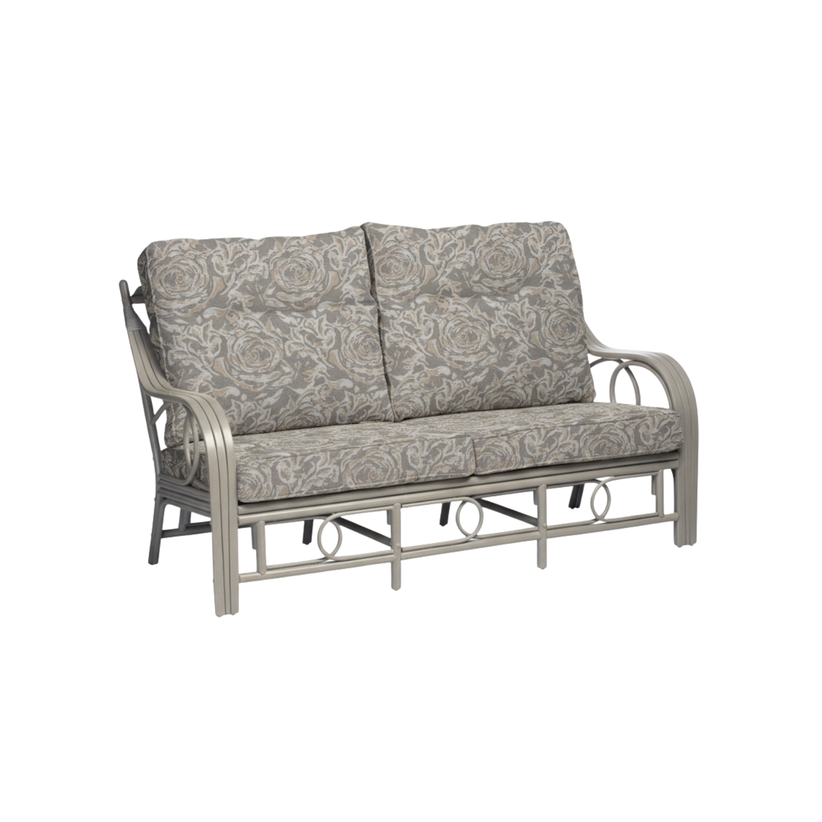 Madrid Grey 3 Seater in Rose Fabric