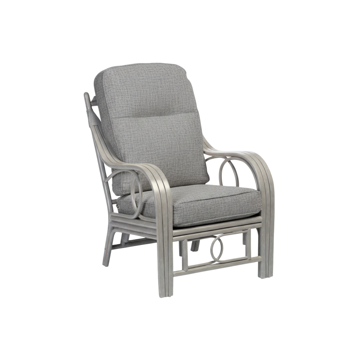 Madrid Grey 2 Armchairs in Hawaiian Plain with Lamp Table