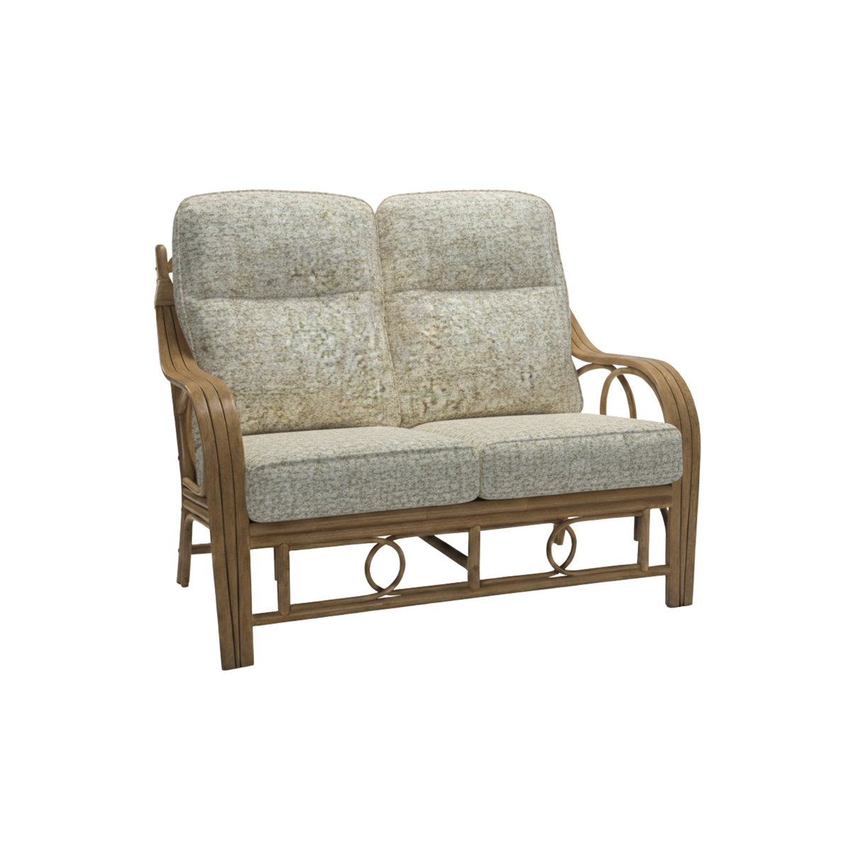Madrid Light Oak 2 Seater and Armchair in Earth Beige