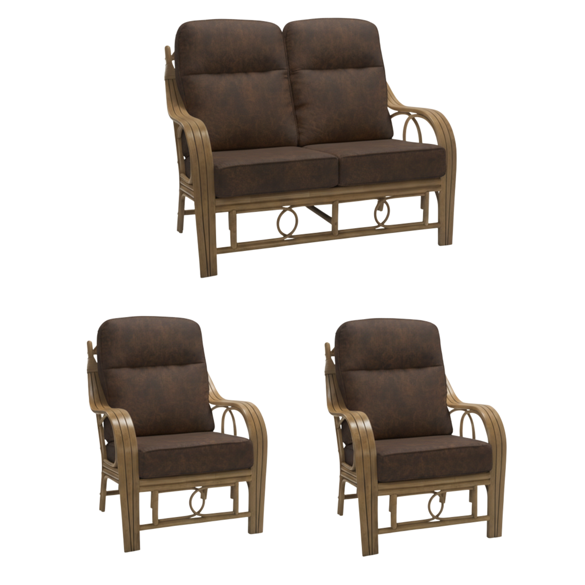 Madrid Light Oak 2 Seater 3pc Suite in Rye