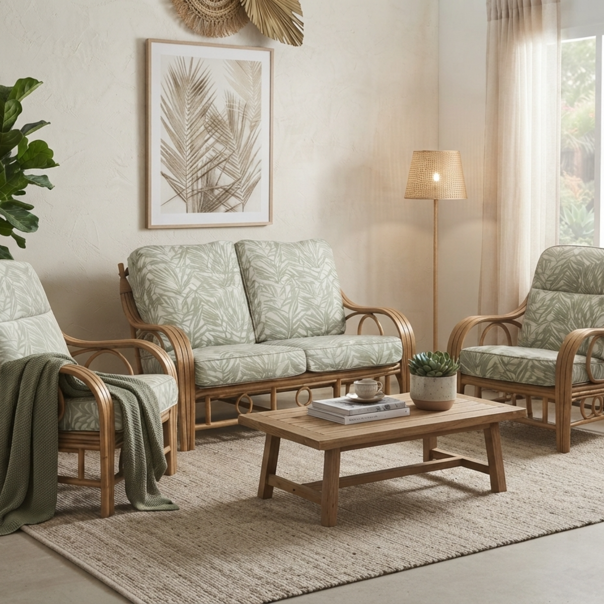 Madrid Light Oak 3-Seater Sofa & 2 Armchairs Suite