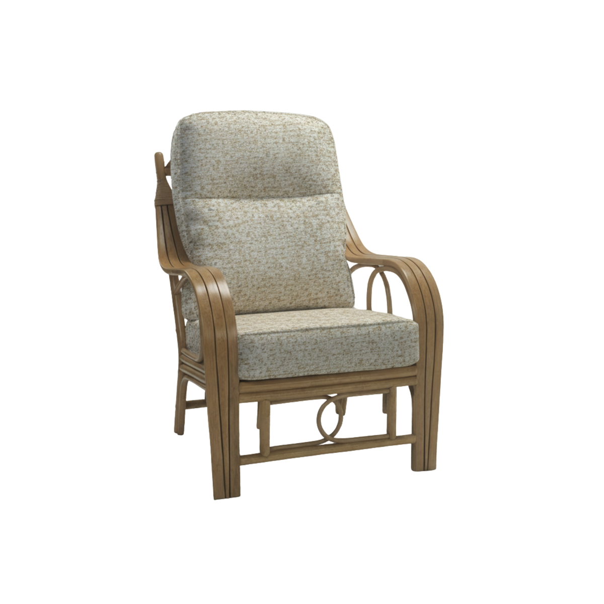 Madrid Light Oak 2 Seater and Armchair in Earth Beige