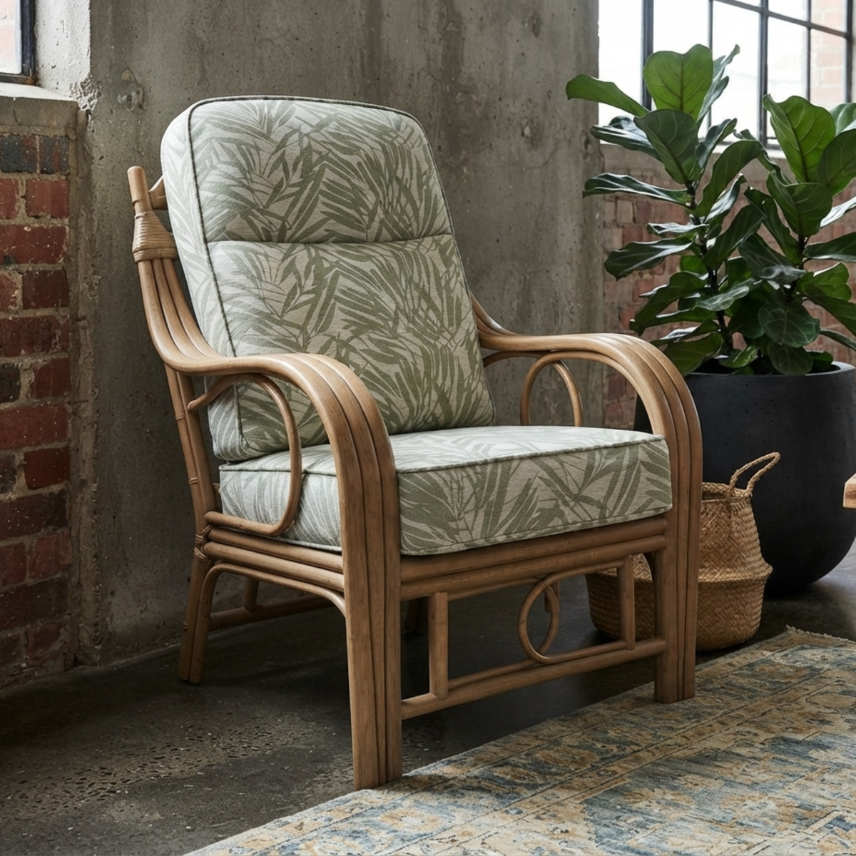 Madrid Light Oak Cane Armchair