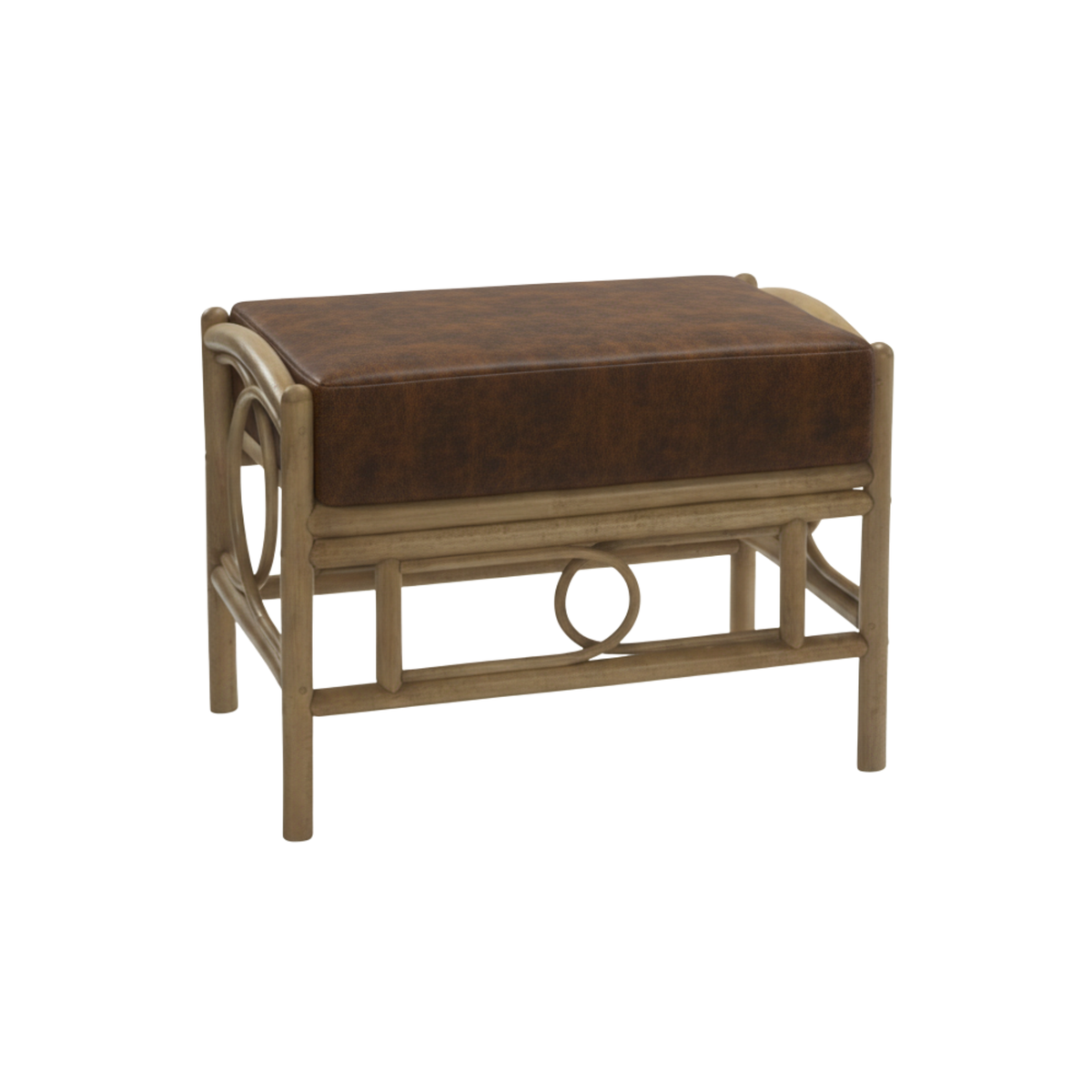 Desser Madrid Light Oak Cane Footstool in Rye