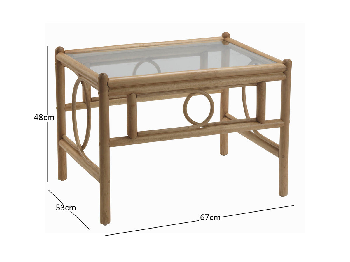 Madrid Light Oak Cane Coffee Table