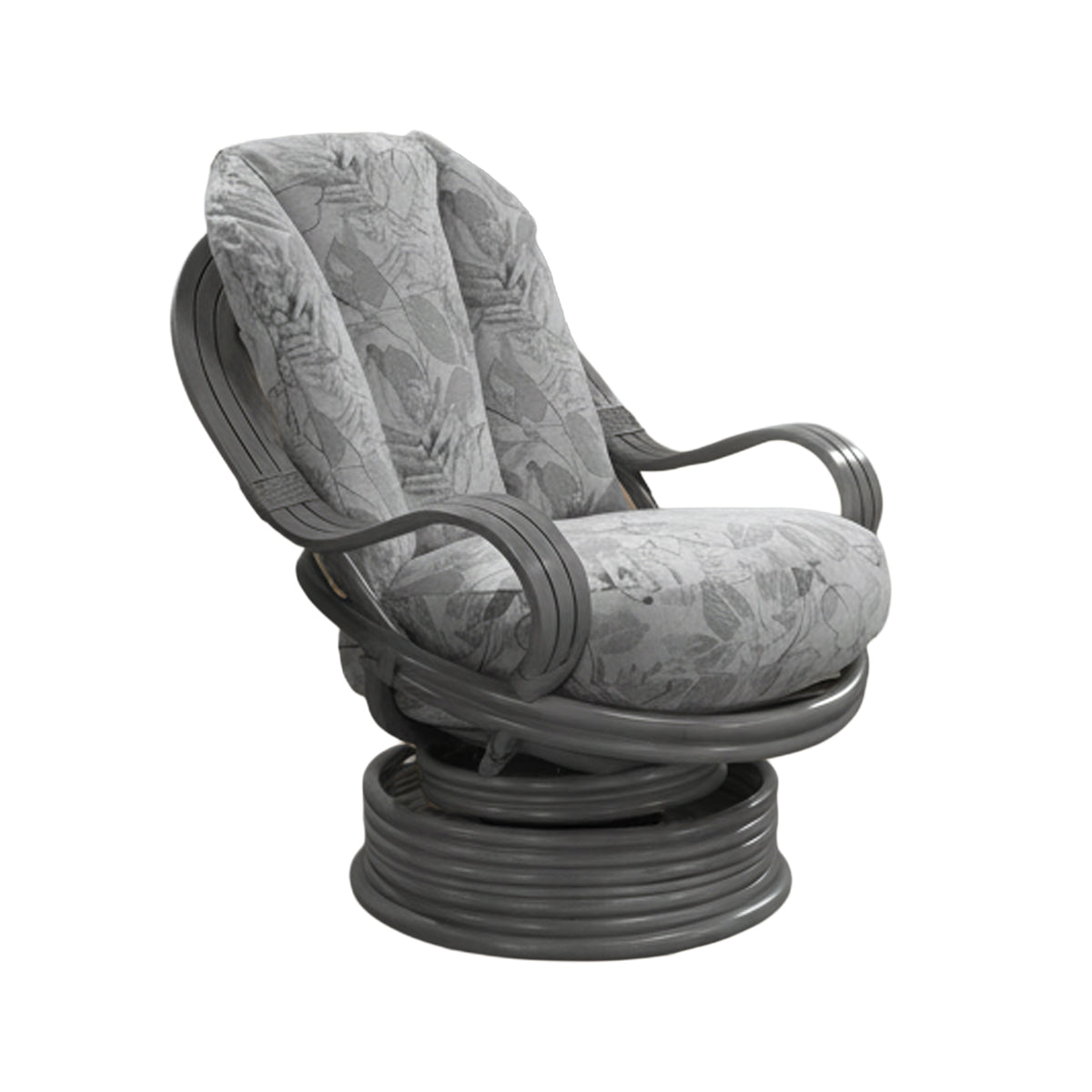 Madrid Grey 3 Seater, Laminated Swivel Rocker and Footstool in Delamere