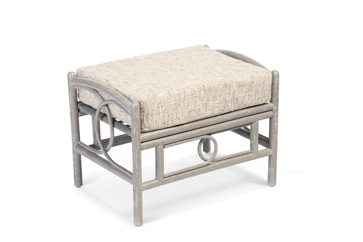 Madrid Grey Wash Cane Footstool