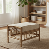 Desser Madrid Light Oak Cane Footstool in Zanzibar