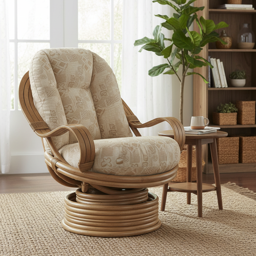 Madrid Light Oak Laminated Swivel Rocker in Zanzibar