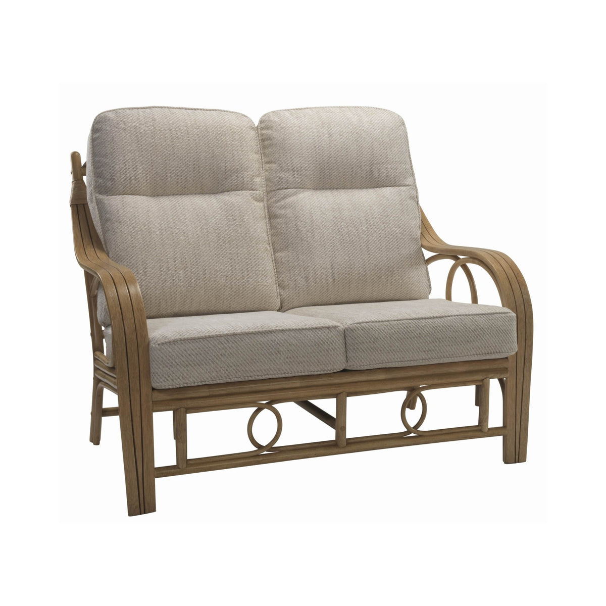 Madrid Light Oak Cane 2 Seater Sofa