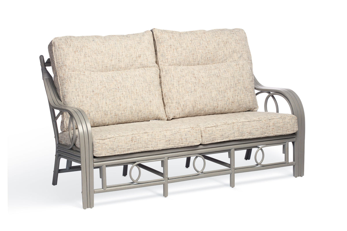 Madrid Grey Wash Cane 3 Seater Sofa