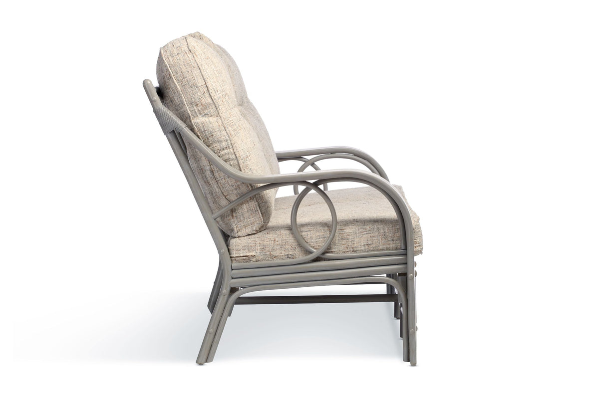 Madrid Grey Wash Cane 3 Seater Sofa