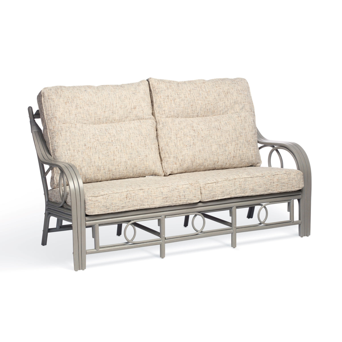 Madrid Grey Wash Cane 3 Seater Sofa