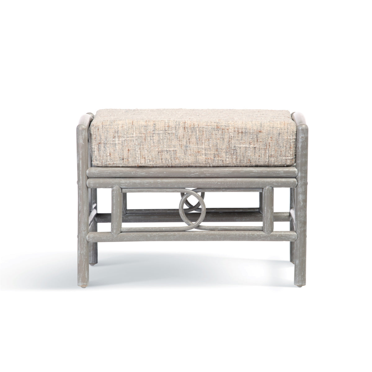 Madrid Grey Wash Cane Footstool
