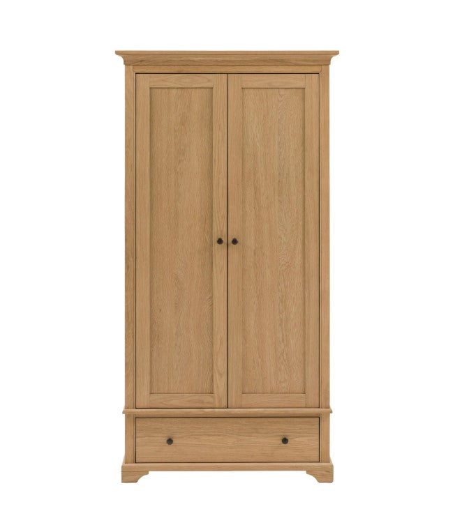 Mallow 2 Door 1 Drawer Wardrobe - Natural