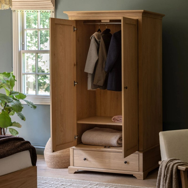 Mallow 2 Door 1 Drawer Wardrobe - Natural