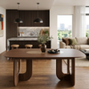 Marabie 200cm Walnut Dining Table - Sculptural Open Ebony Base