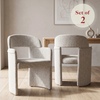 Marabie Sculptural Boucle Set of 2 Dining Armchairs