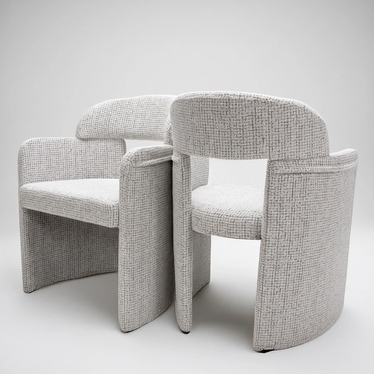 Marabie Sculptural Boucle Set of 2 Dining Armchairs