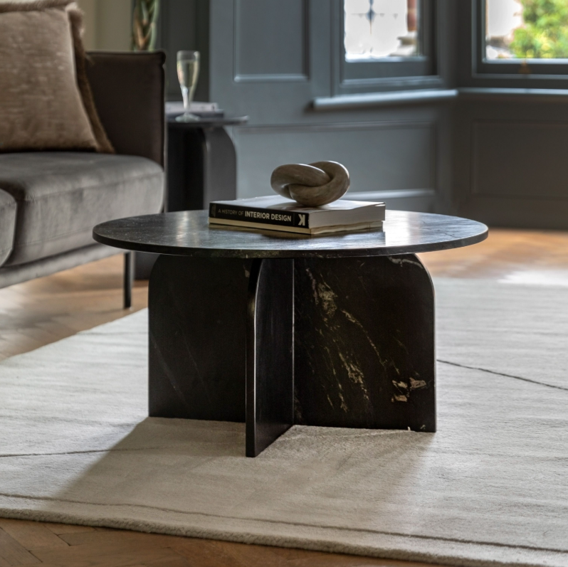 Antalya Marble Coffee Table - Black