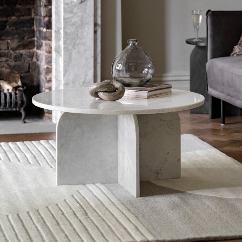 Antalya Marble Coffee Table - White