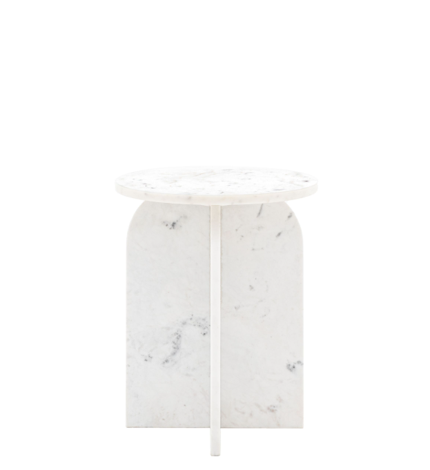 Antalya Marble Side Table - White