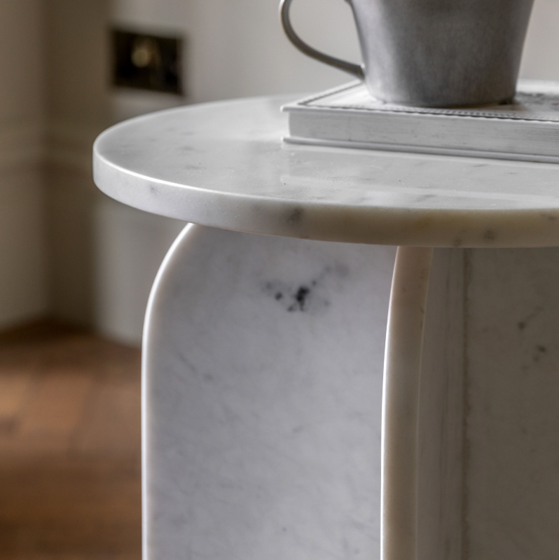 Antalya Marble Side Table - White