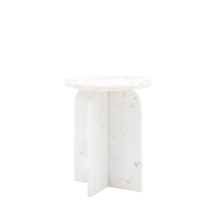 Antalya Marble Side Table - White