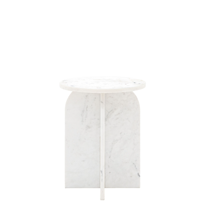 Antalya Marble Side Table - White