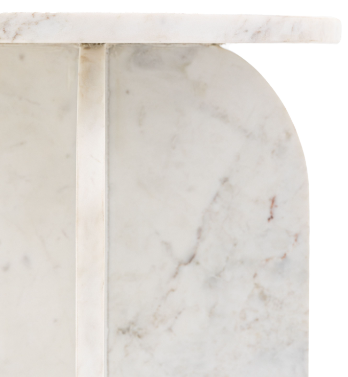 Antalya Marble Side Table - White