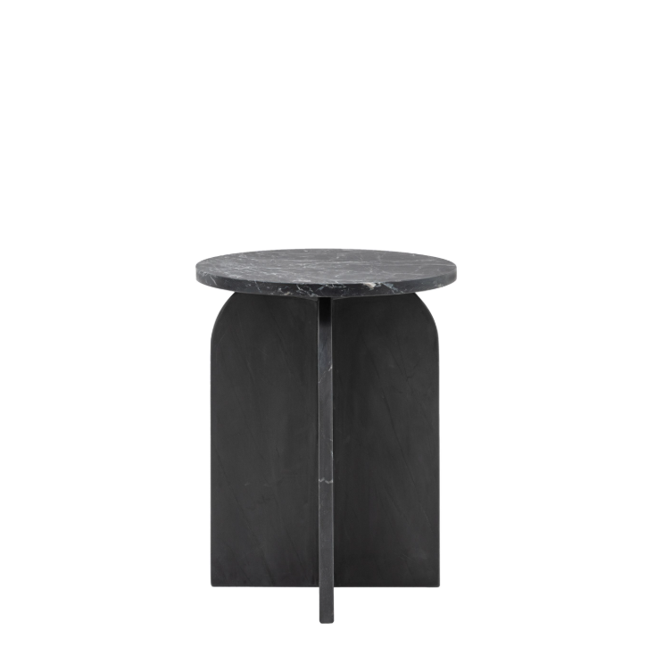 Antalya Marble Side Table - Black
