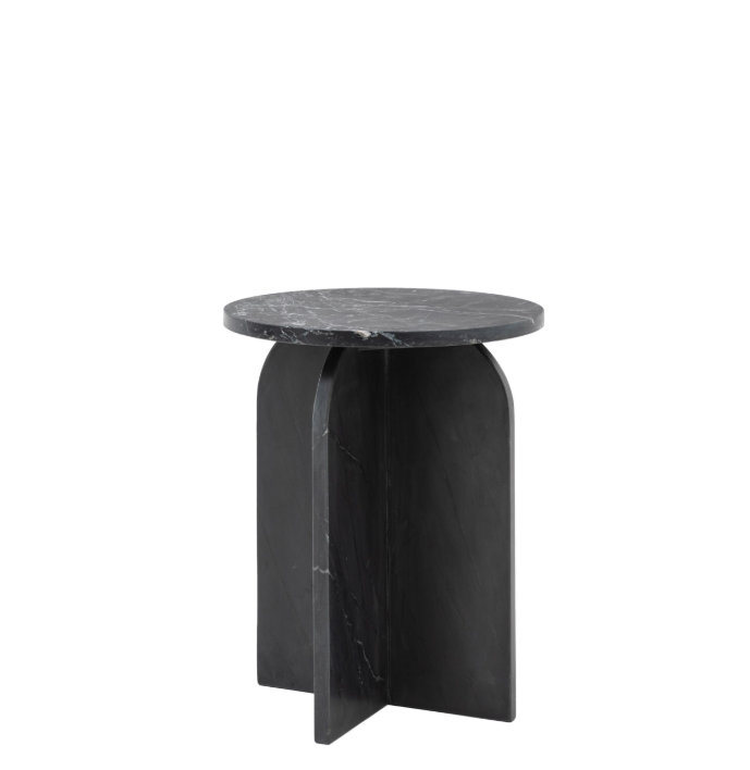 Antalya Marble Side Table - Black