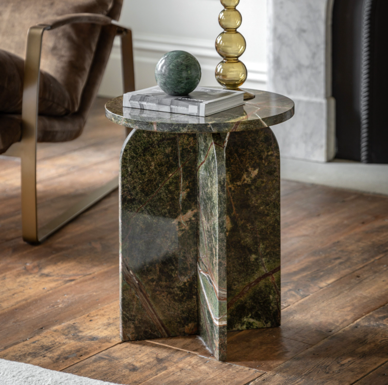 Antalya Marble Side Table - Green