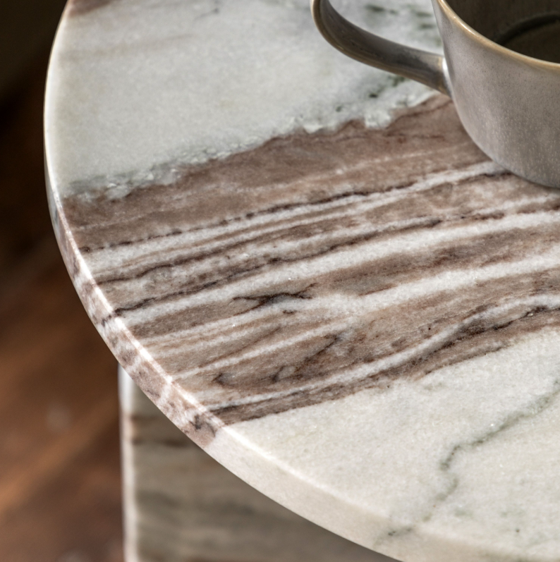 Antalya Marble Side Table - Natural
