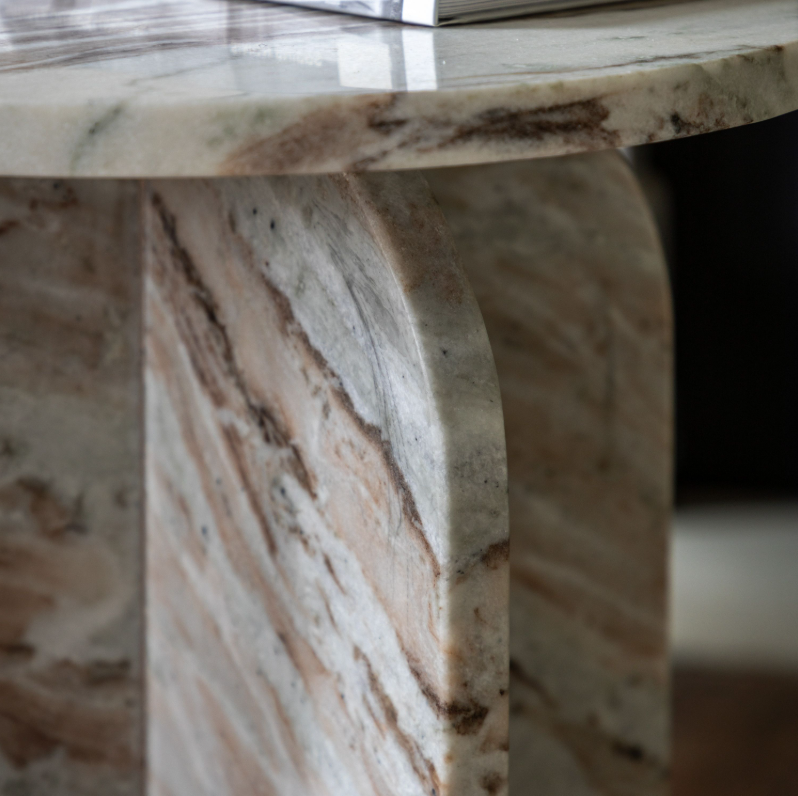 Antalya Marble Side Table - Natural