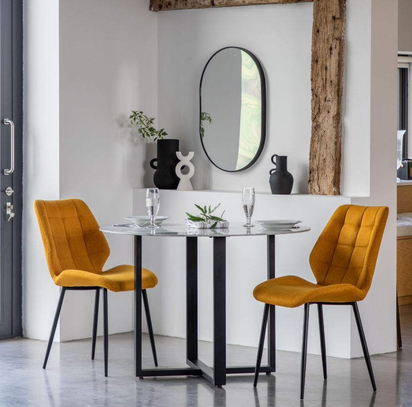 Marlow Mustard Fabric Dining Chair (set of 2)