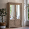 Martinique 2 Mirror Door Wardrobe - Natural